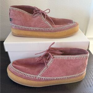 Laidback London Pink Suede Low Platform Boots